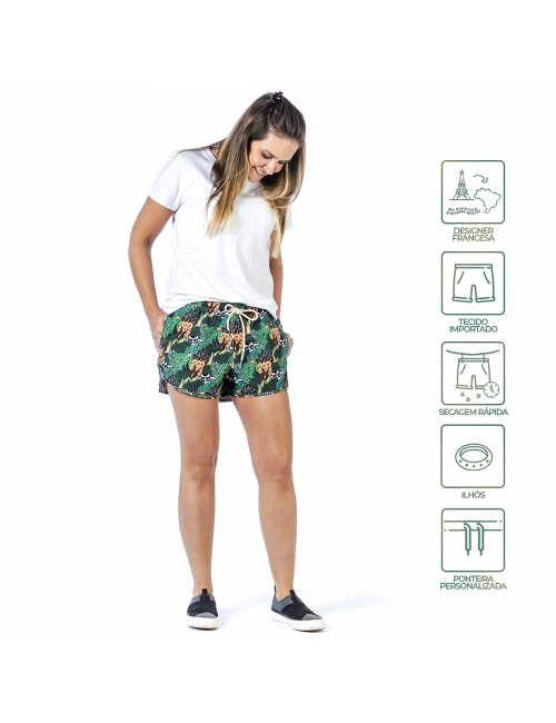 Short Feminino Praia Amazonie Cós Elástico Blandine