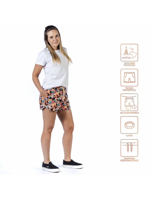 Short Feminino Praia Personnes Cós Elástico Blandine