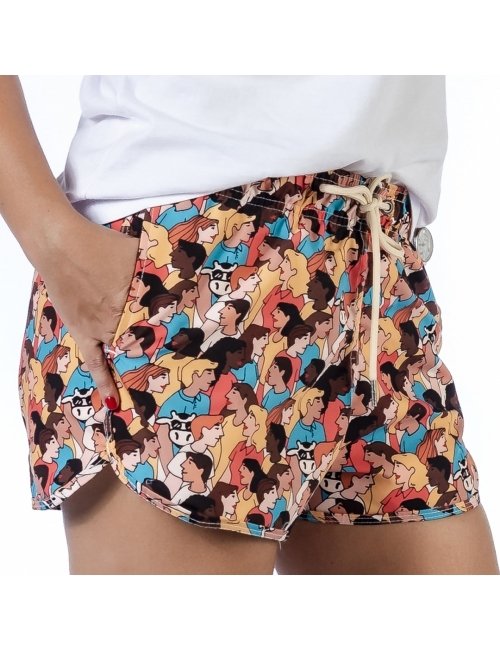 Short Feminino Praia Personnes Cós Elástico Blandine