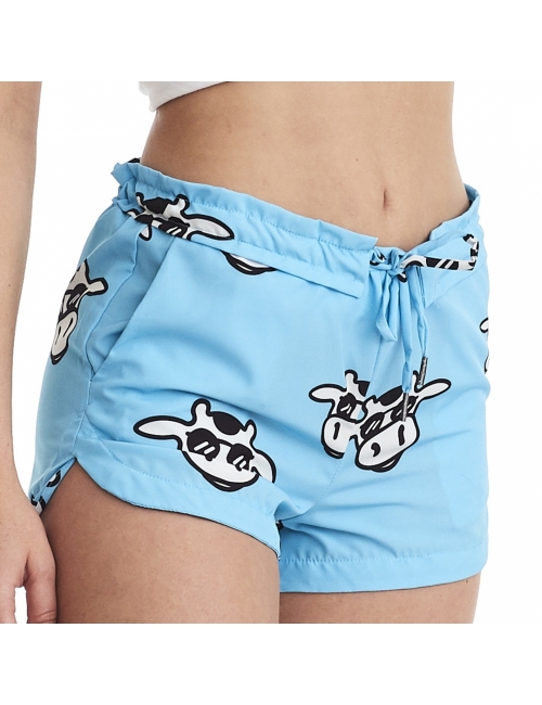 Short Feminino Praia Azul Bebê Cós Liso