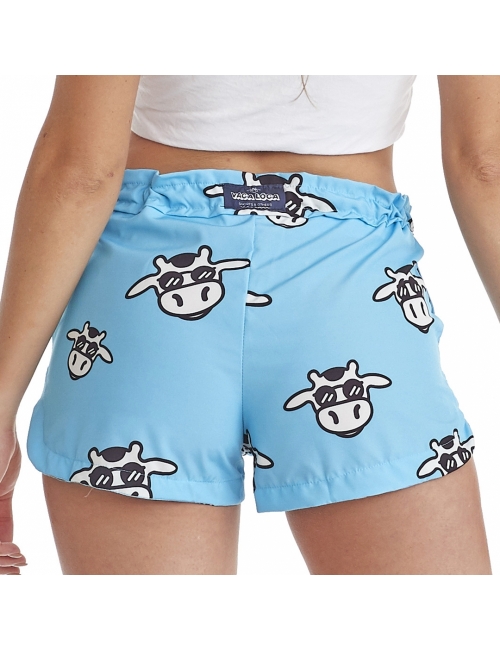 Short Feminino Praia Azul Bebê Cós Liso