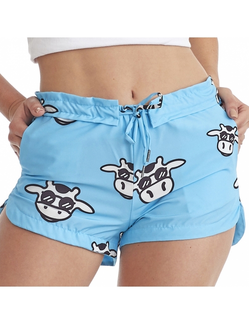 Short Feminino Praia Azul Bebê Cós Liso