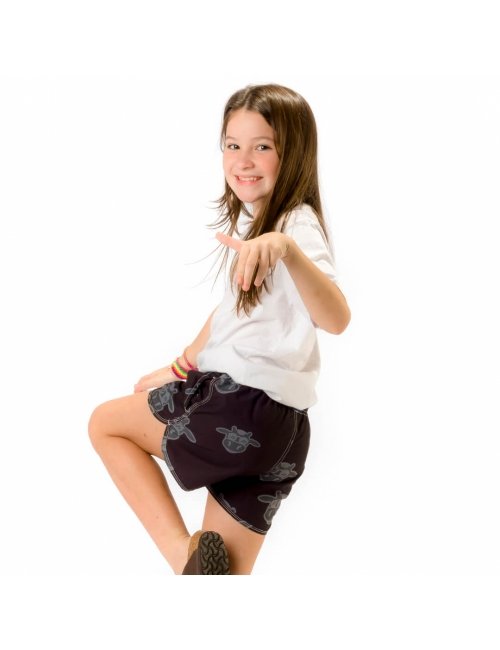 Short Infantil Praia Feminino Preto Não Aguenta Bebe Leite 	