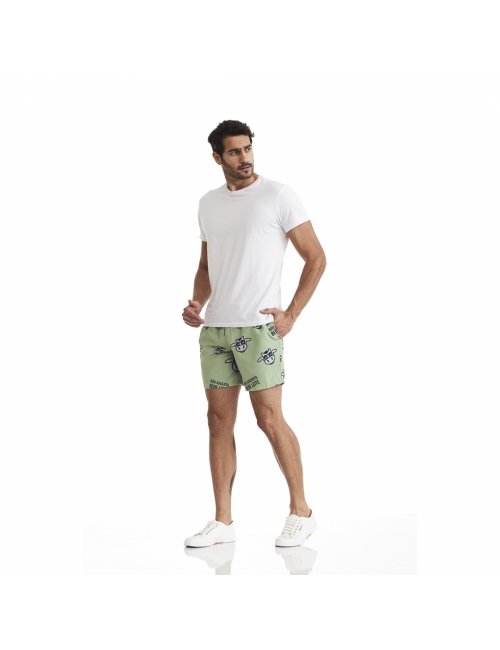 Short Masculino Praia Verde Não Aguenta Bebe Leite 