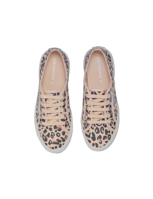 Superga Feminino 2750 Cotu Classic Animal Print Leather Cantaloupe