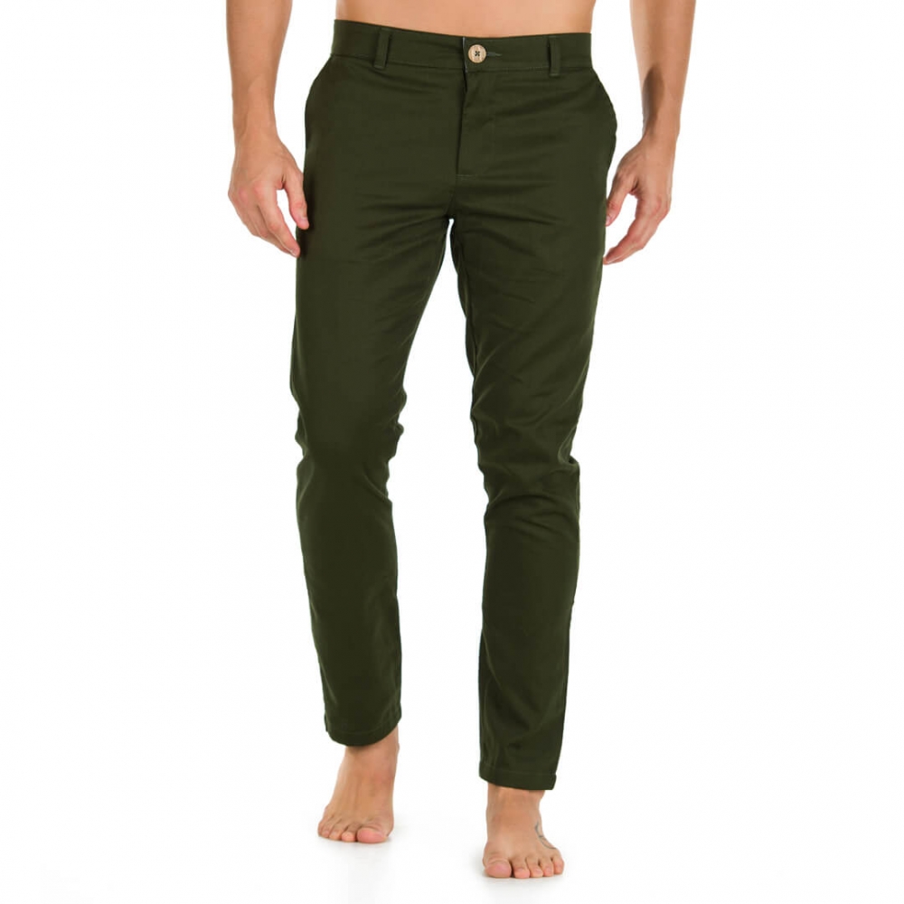 Calça Sarja Masculina Verde Musgo 