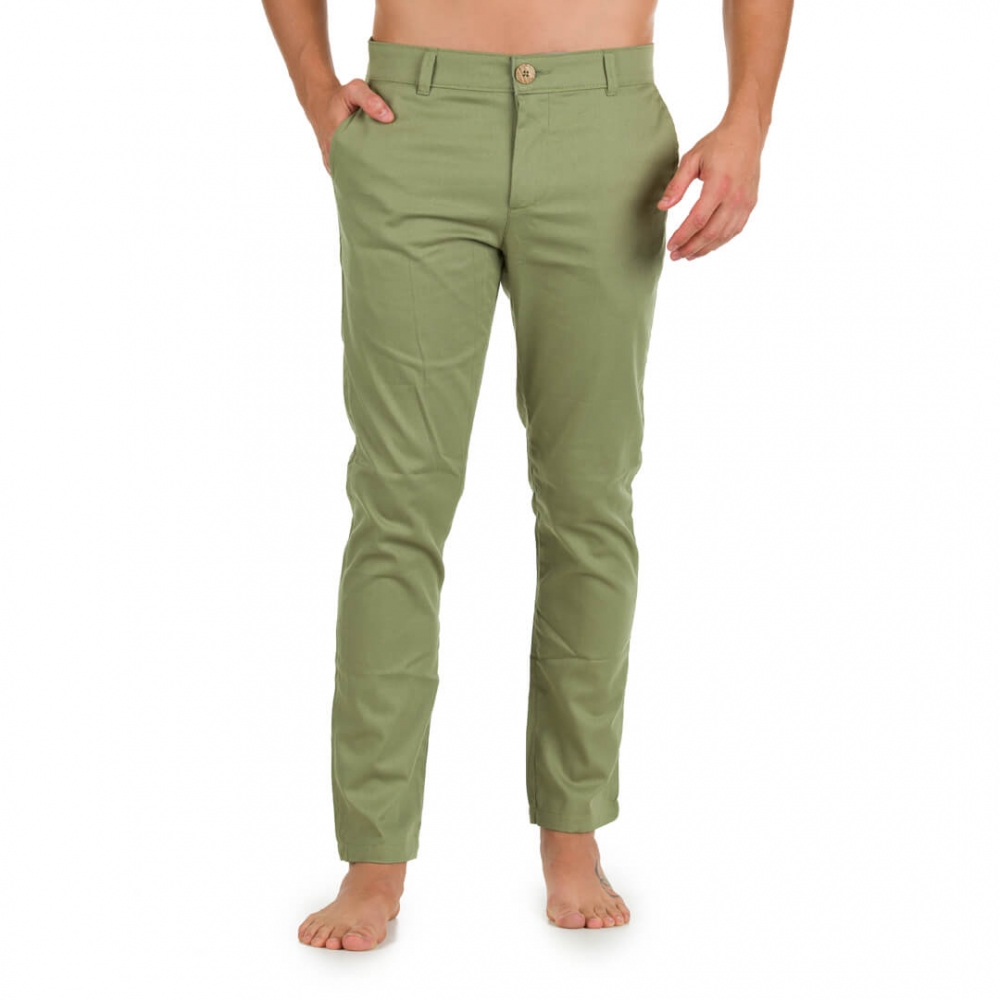 Calça Sarja Masculina Verde Oliva 