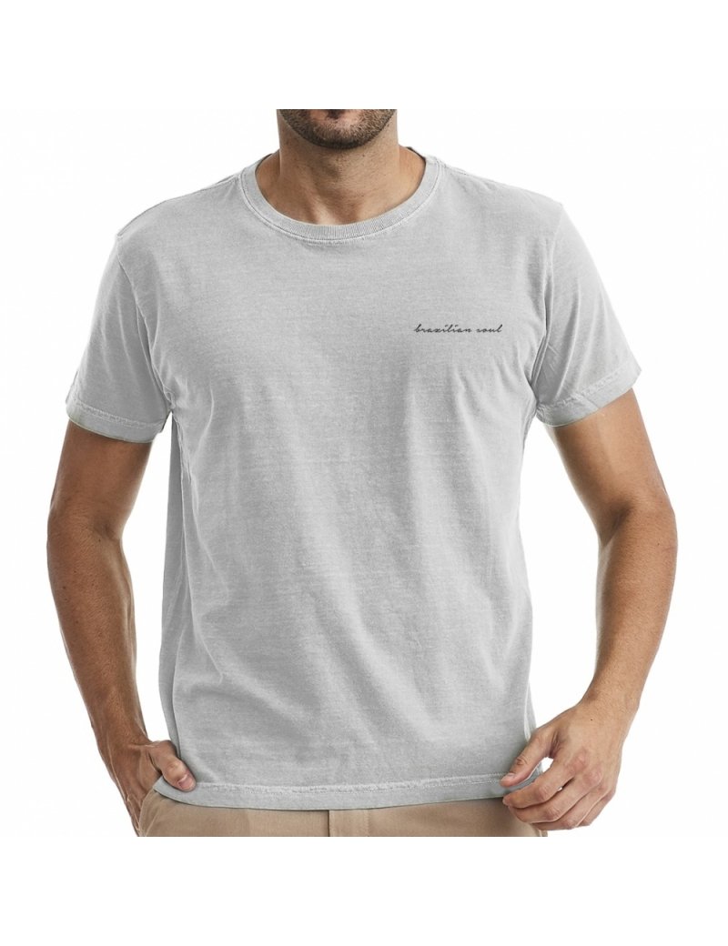 Camiseta Coqueiro Masculina - Cinza com Preto 