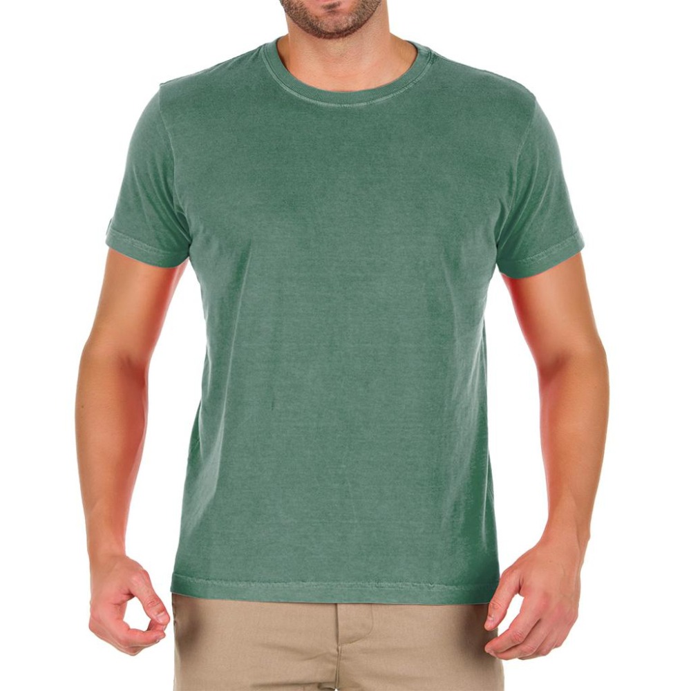 Camiseta Masculina Básica Estonada Verde Bandeira 