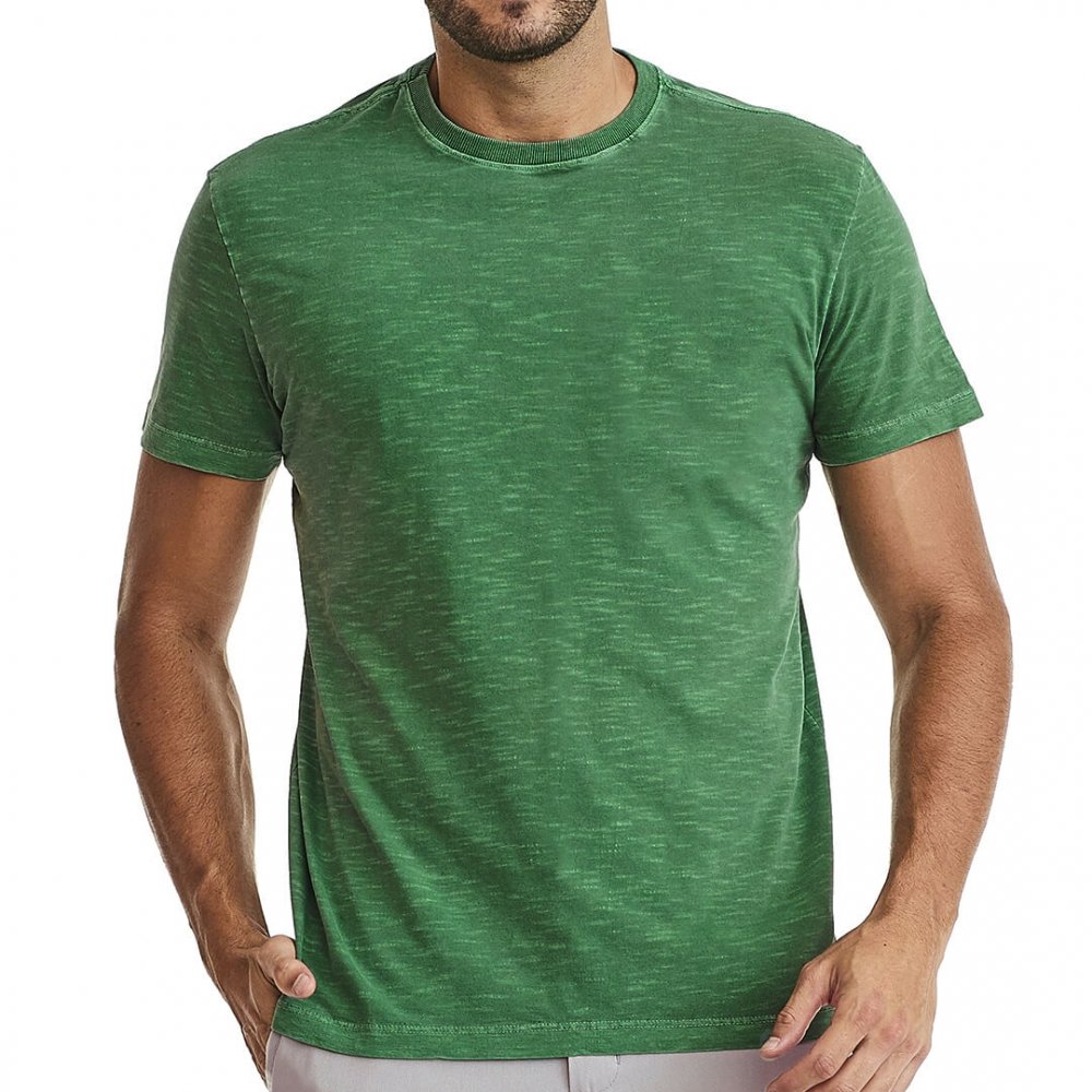 Camiseta Masculina Básica Flamê Verde Bandeira 
