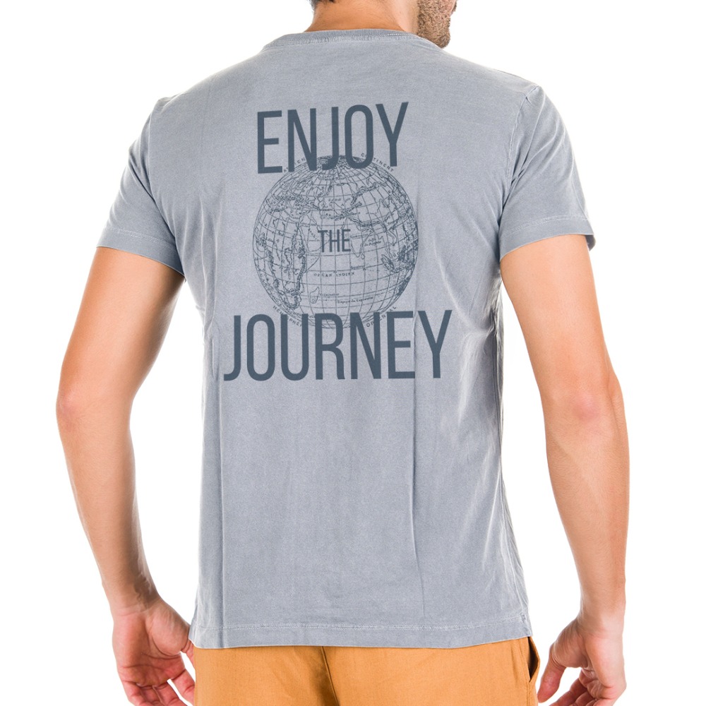 Camiseta Masculina Enjoy The Journey - Azul 