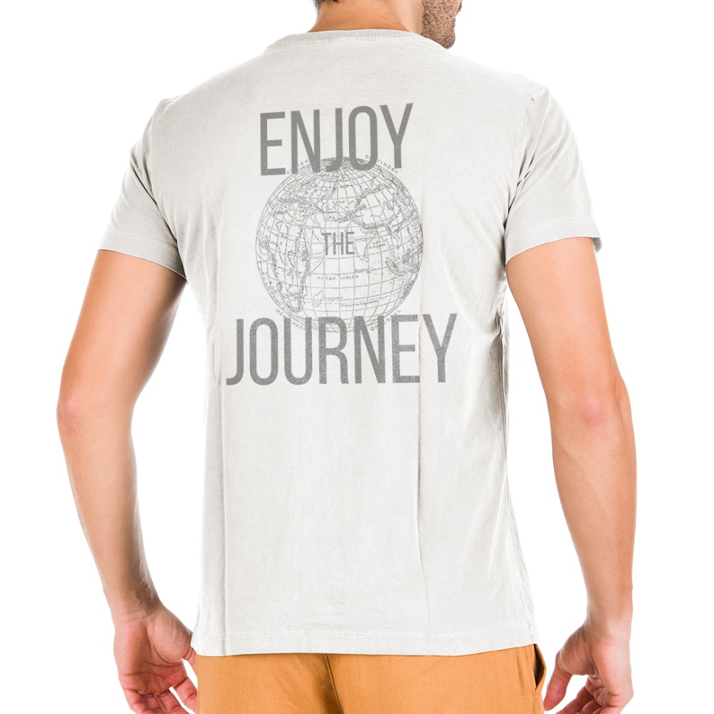 Camiseta Masculina Enjoy The Journey - Branca 