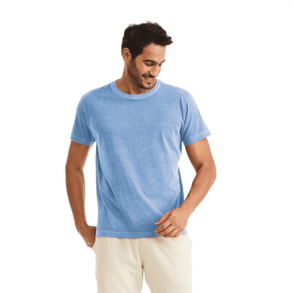 Camiseta Masculina Estonada Básica Azul Claro 