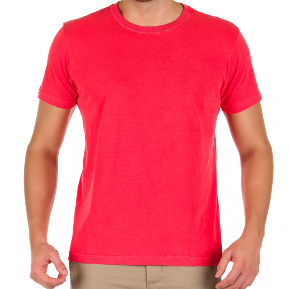 Camiseta Masculina Estonada Básica Vermelha 