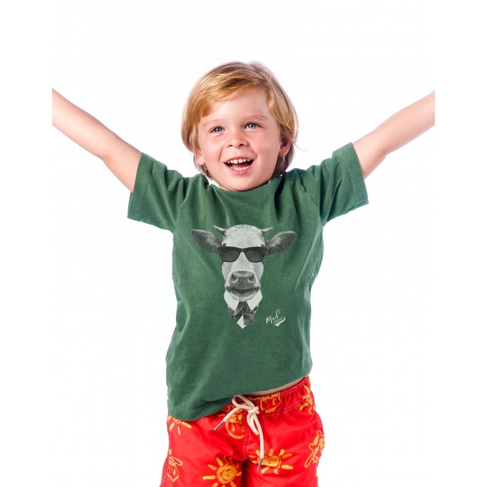 Camiseta Infantil Masculina Mad Cow Verde 