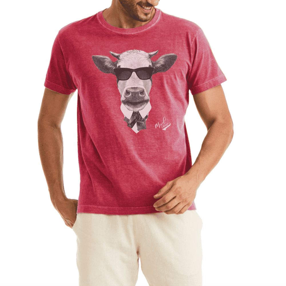 Camiseta Masculina Mad Cow Vinho 