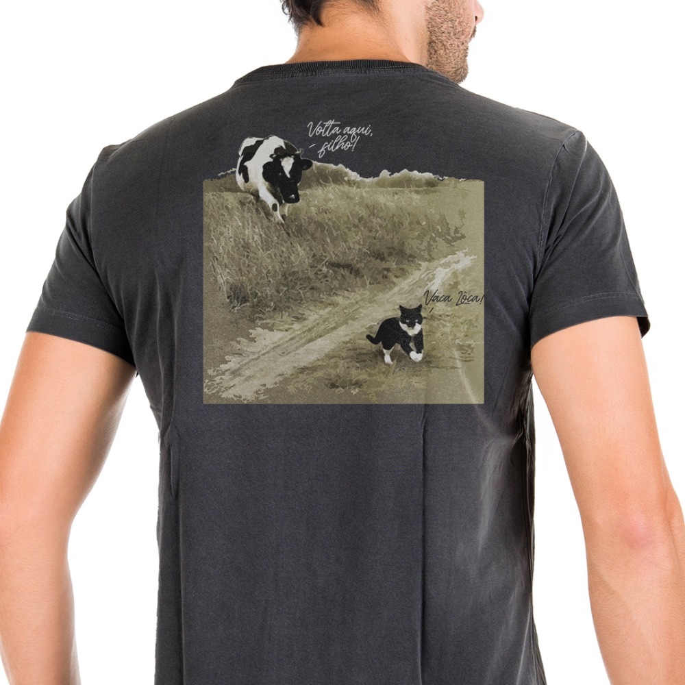 Camiseta Masculina Meme Da Vaca Lôca - Preta 