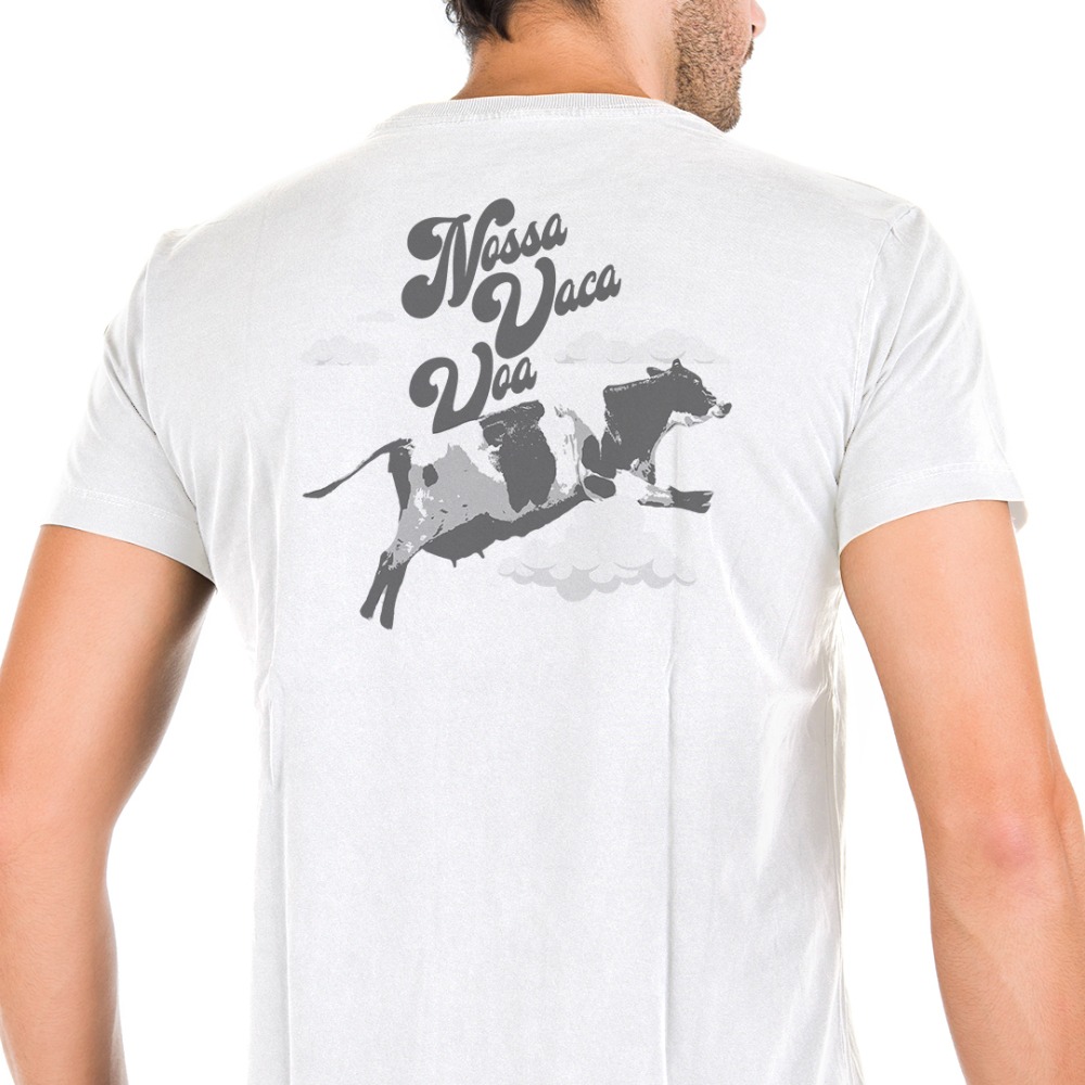 Camiseta Masculina Nossa Vaca Voa - Branca 