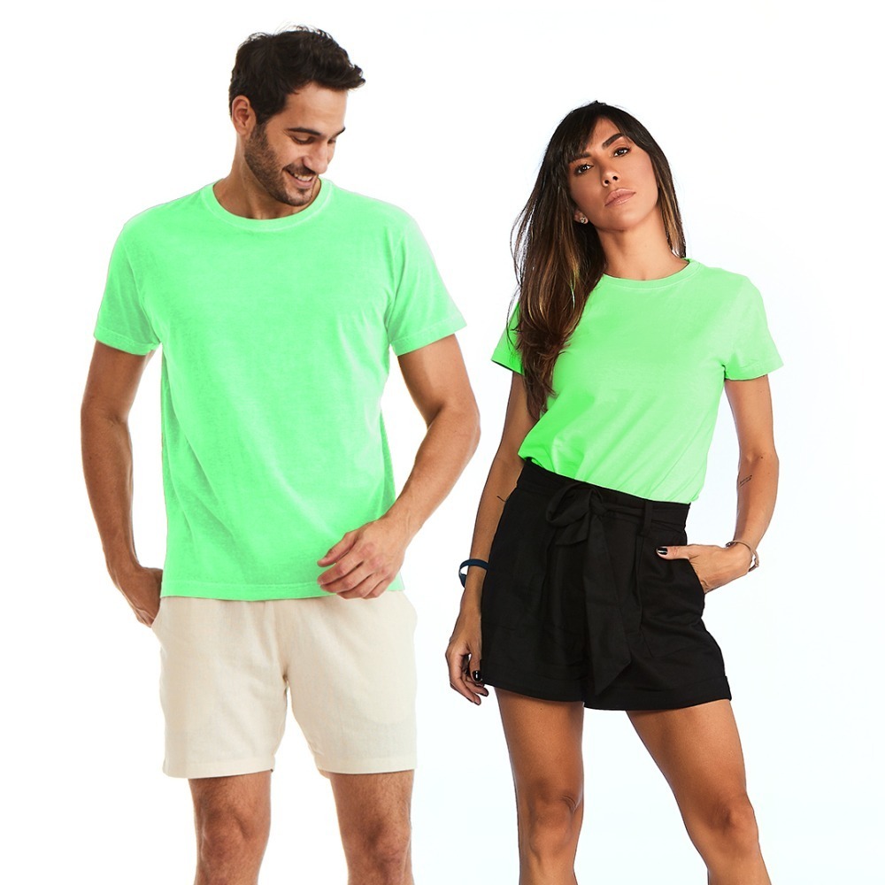 Camiseta Unissex Básica Vaca Lôca Verde Neon 