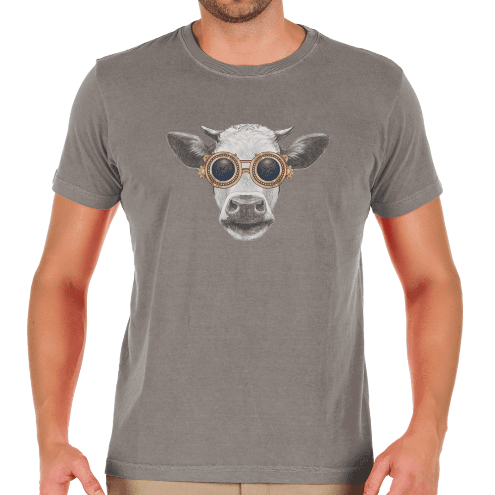 Camiseta Vaca Vintage Cinza 