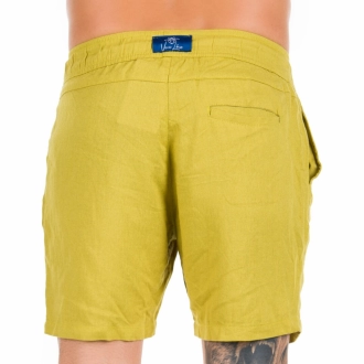 Bermuda Masculina Linho Verde Oliva