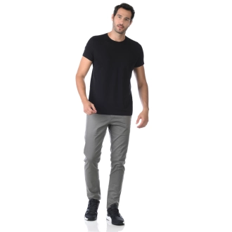 Calça Sarja Alfaiataria Clássica Elastano - Cinza
