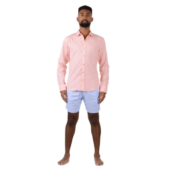 Camisa de Linho Vaca Lôca Rosa Salmão