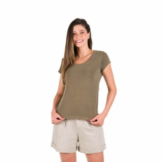 Camiseta Feminina Básica Marrom Baby Look 