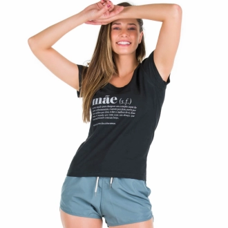 Camiseta Feminina Dia das Mães Preta 