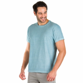 Camiseta Masculina Básica Flamê Azul Celeste