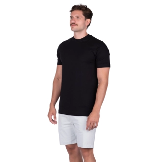 Camiseta Masculina BASICOW Abertura Lateral - Algodão Pima Menegotii Preta