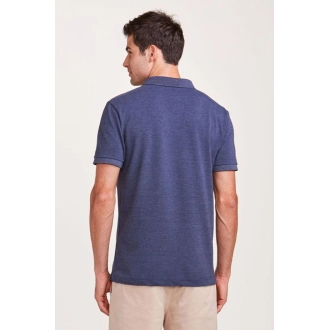 Polo Zapalla Piquet Mescla - Azul Marinho