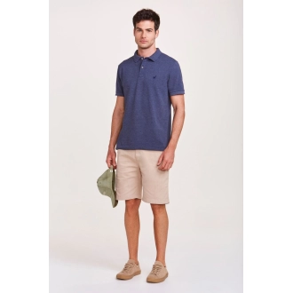 Polo Zapalla Piquet Mescla - Azul Marinho