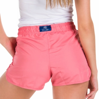 Short Feminino Salmão Liso Multi-uso Cós Elástico