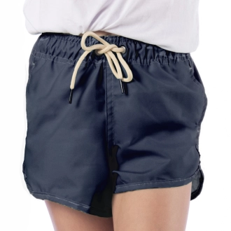 Short Infantil Praia Feminino Azul Petróleo Liso