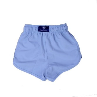 Short Infantil Praia Feminino Azul Tricô Liso