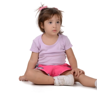 Short Infantil Praia Feminino Rosa Não Aguenta Bebe Leite