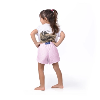 Short Infantil Praia Feminino Rosa Listrado Taiti