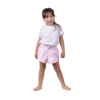 Short Infantil Praia Feminino Rosa Listrado Taiti