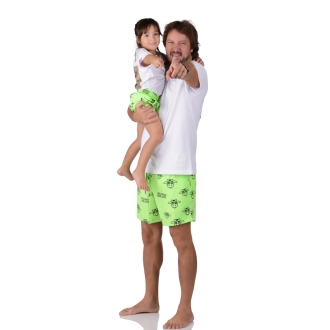 Short Infantil Praia Feminino Verde Neon Não Aguenta Bebe Leite