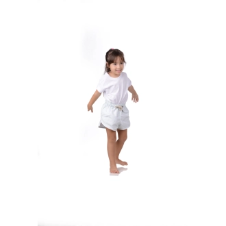Short Infantil Praia Feminino Verde Tifany Listrado Maldivas