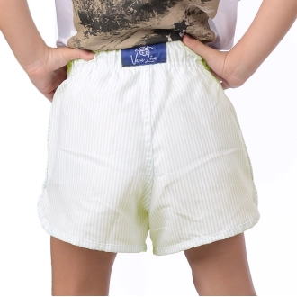 Short Infantil Praia Feminino Verde Tifany Listrado Maldivas