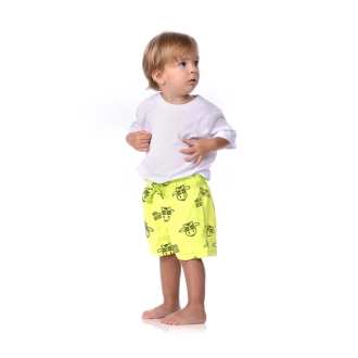 Short Infantil Praia Masculino Amarelo Neon Não Aguenta Bebe Leite