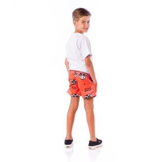Short Infantil Praia Masculino Vermelho Ferrari Não Aguenta Bebe Leite