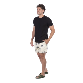 Short Masculino Praia Amarelo Pastel Não Aguenta Bebe Leite