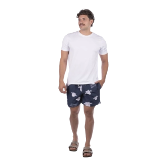 Short Masculino Praia Azul Marinho Não Aguenta Bebe Leite 