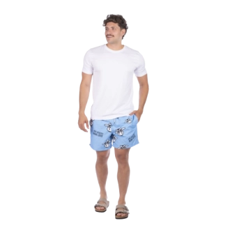 Short Masculino Praia Azul Pastel Não Aguenta Bebe Leite
