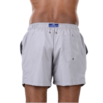Short Masculino Praia Cinza Liso