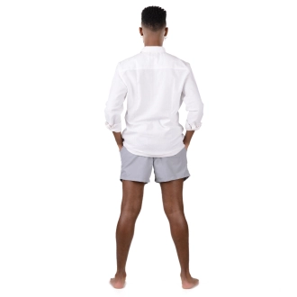 Short Masculino Praia Cinza Liso