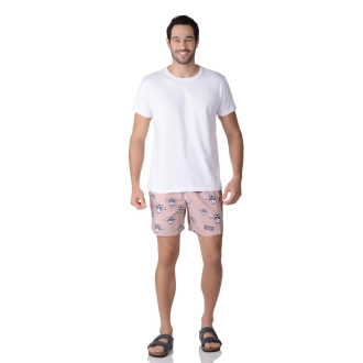 Short Masculino Praia Marrom Pastel Não Aguenta Bebe Leite